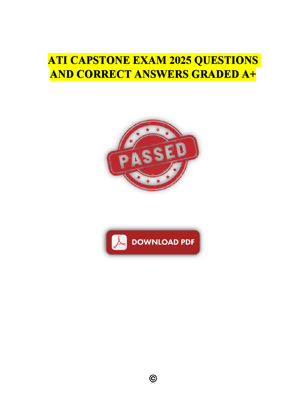 ATI Capstone 2026/27 Study Guide with Answers