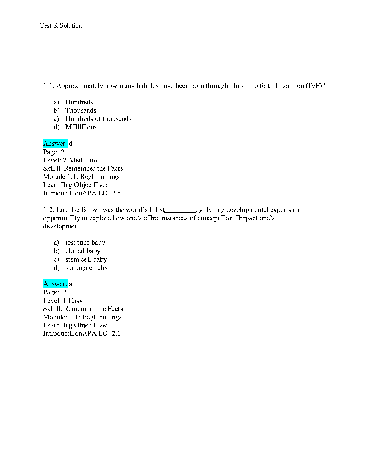 Discovering the Life Span, 5th Edition TEST BANK