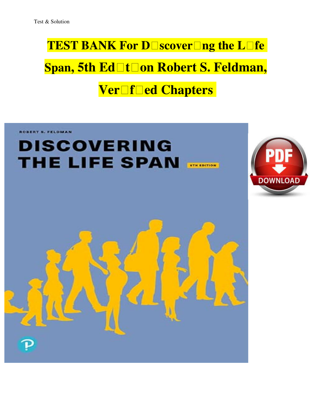 Discovering the Life Span, 5th Edition TEST BANK