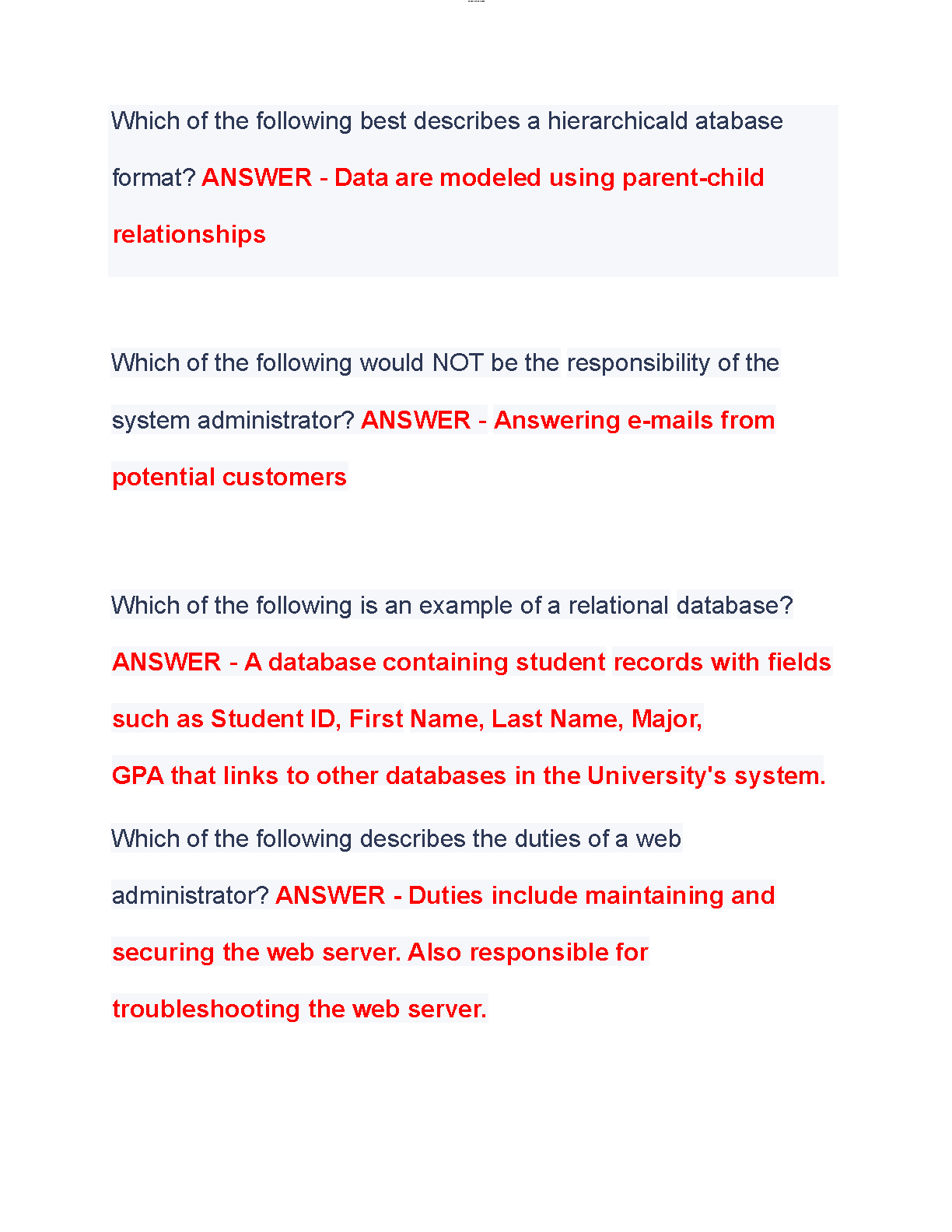 WGU C182 Intro to IT OA Test Bank 2025 Questions