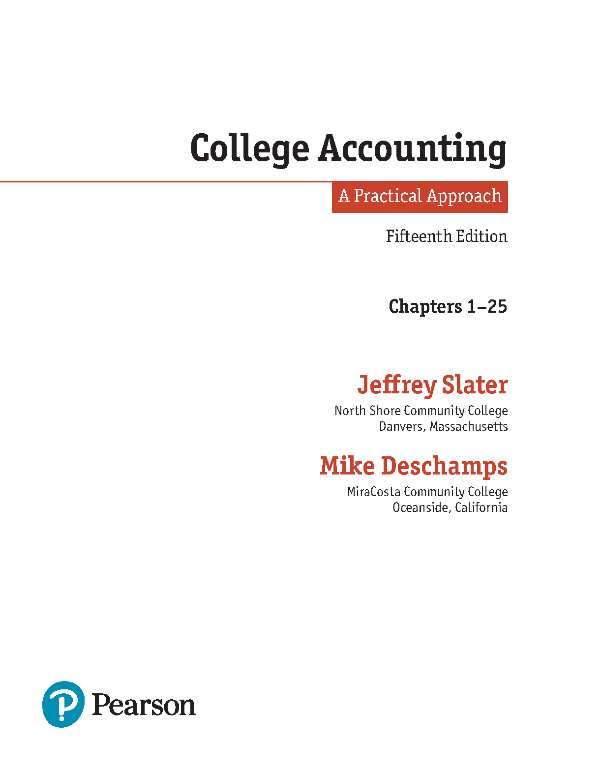 College Accounting 15e Test Bank Solutions Slater Deschamps