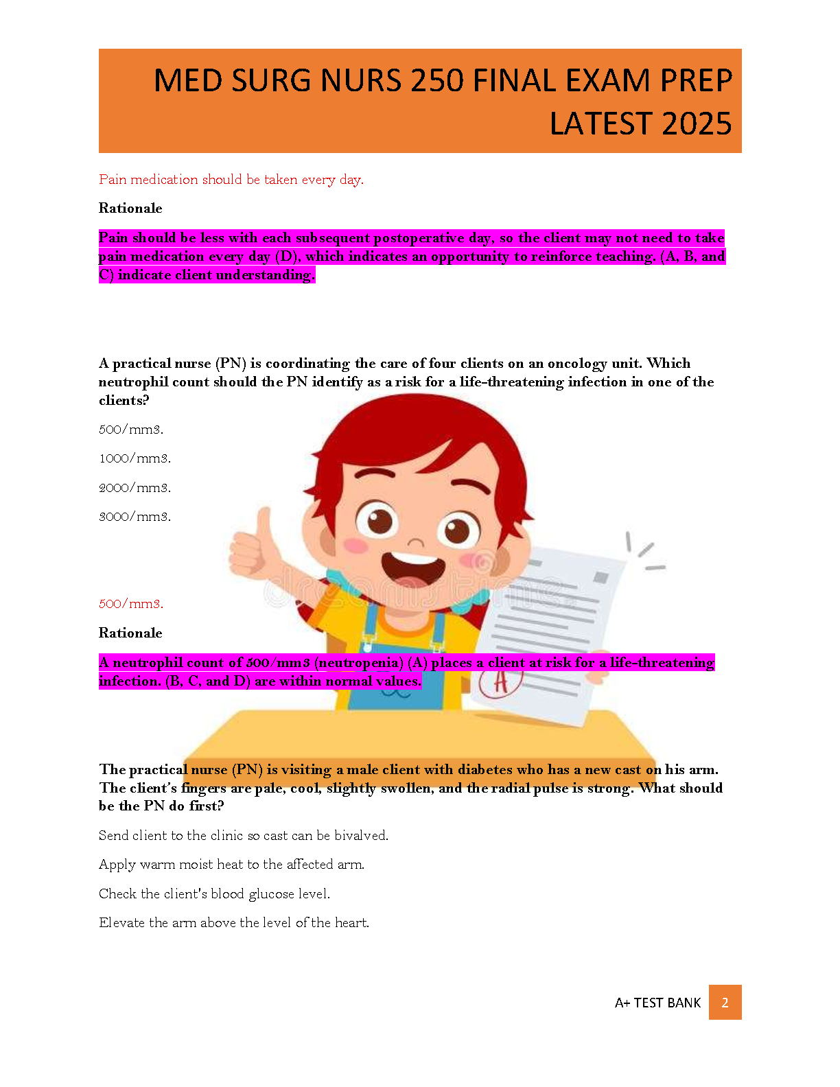 Lewis Med Surg Nursing Test Bank 12e NR 250 2026/27