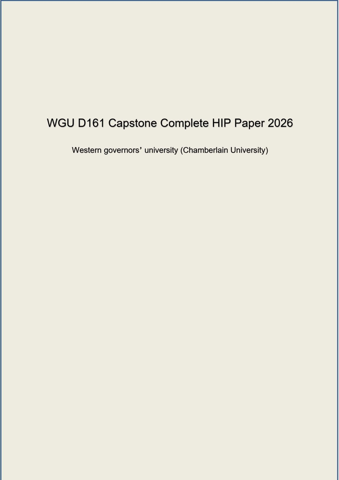 WGU D161 Capstone HIP Safety Huddles and Fall Reduction Solutions