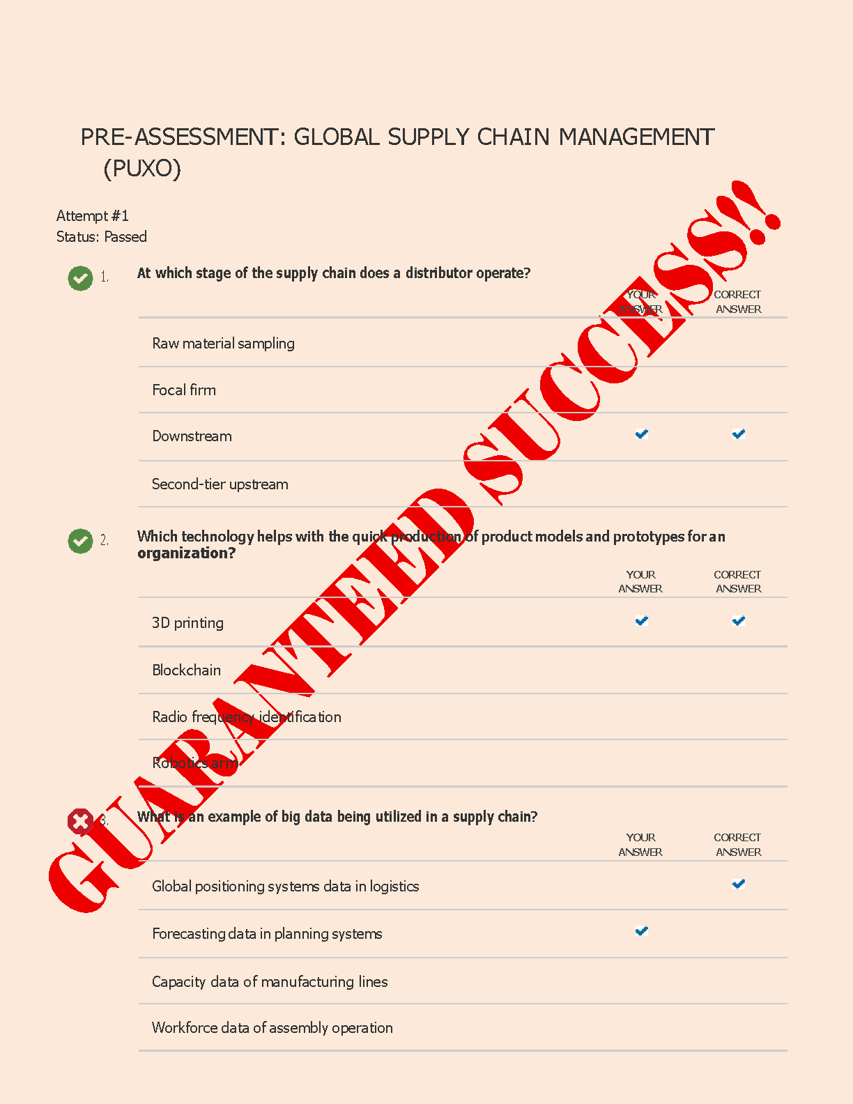 WGU D471 SCM Pre-Assessment Review 2025-2026