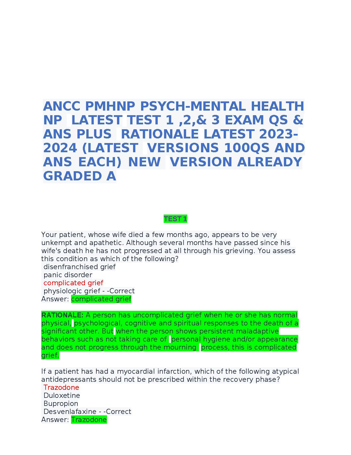 ANCC PMHNP Exam Prep 2026 Practice Tests Q&A IMG-1
