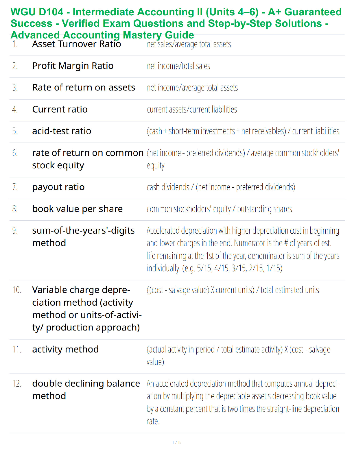 WGU D104 Intermed Account II Test Bank 2025
