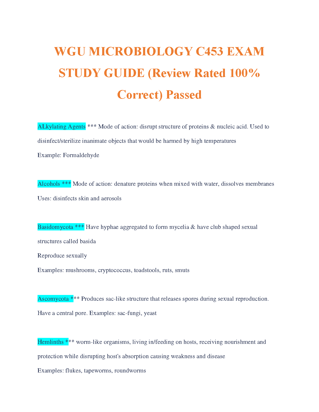 WGU Microbiology C453 Exam Study Guide 2024-2025 IMG-1