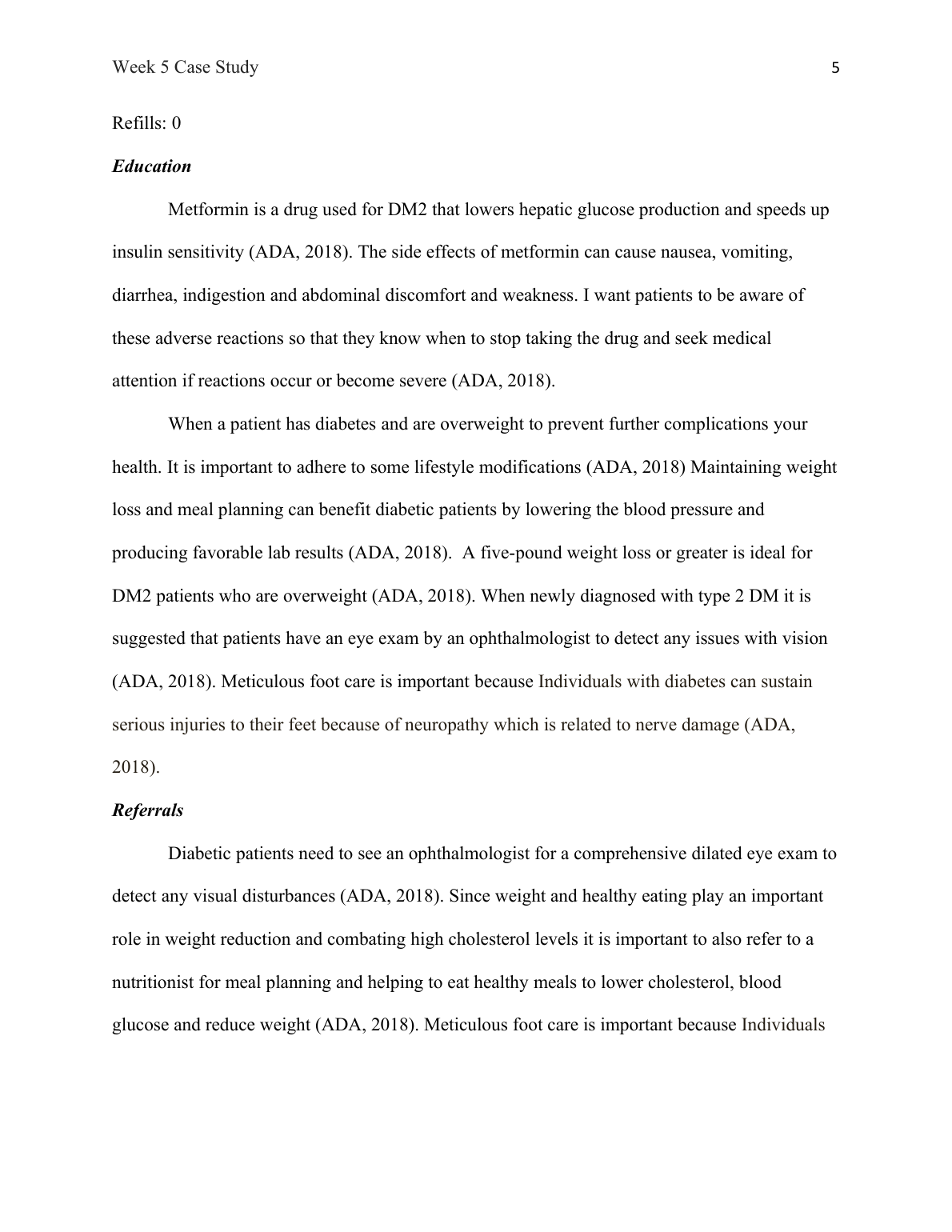 NR 601 Week 5 Case Study Type 2 Diabetes Diagnosis and Plan
