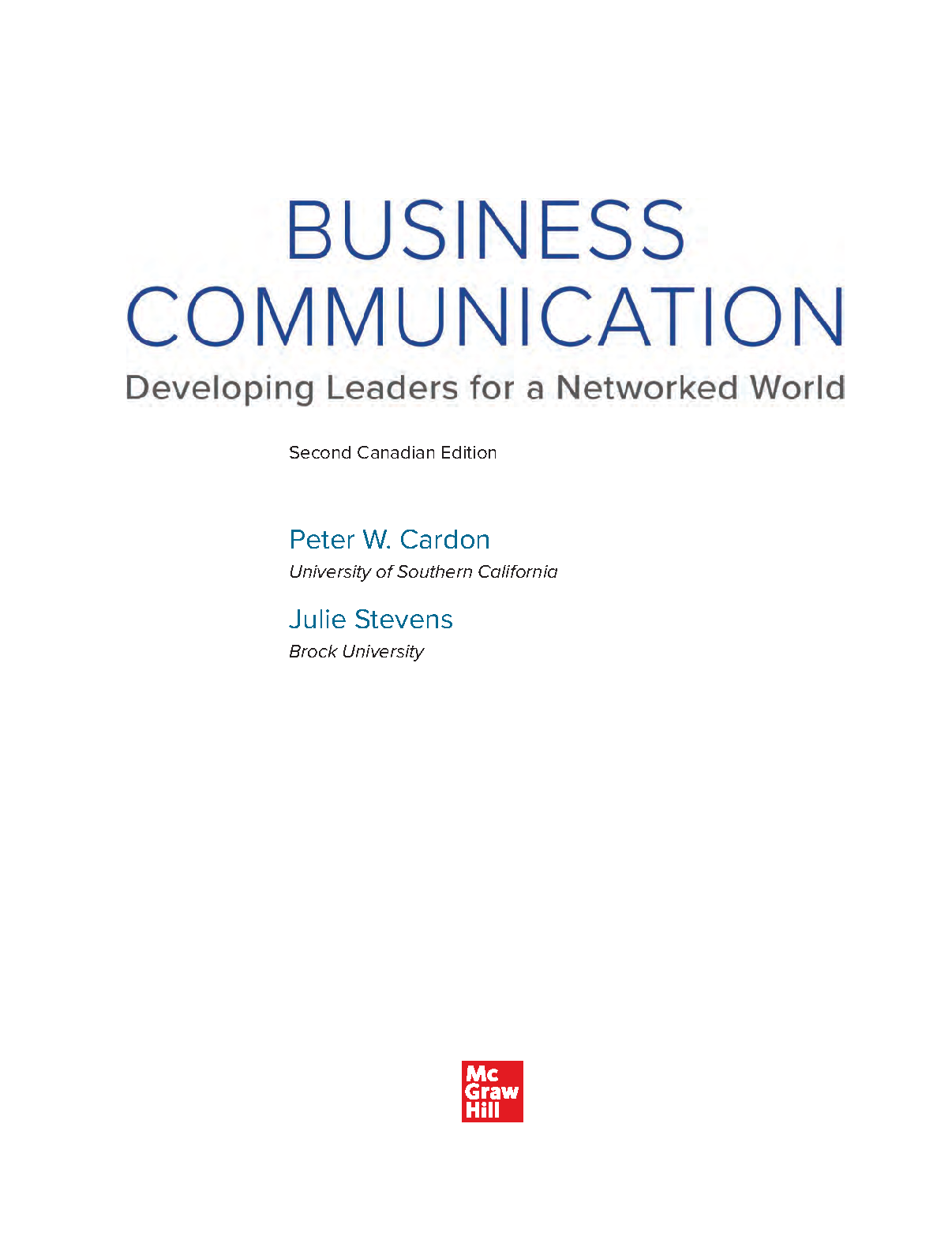 Cardon Business Communication Test Bank Canadian Edition