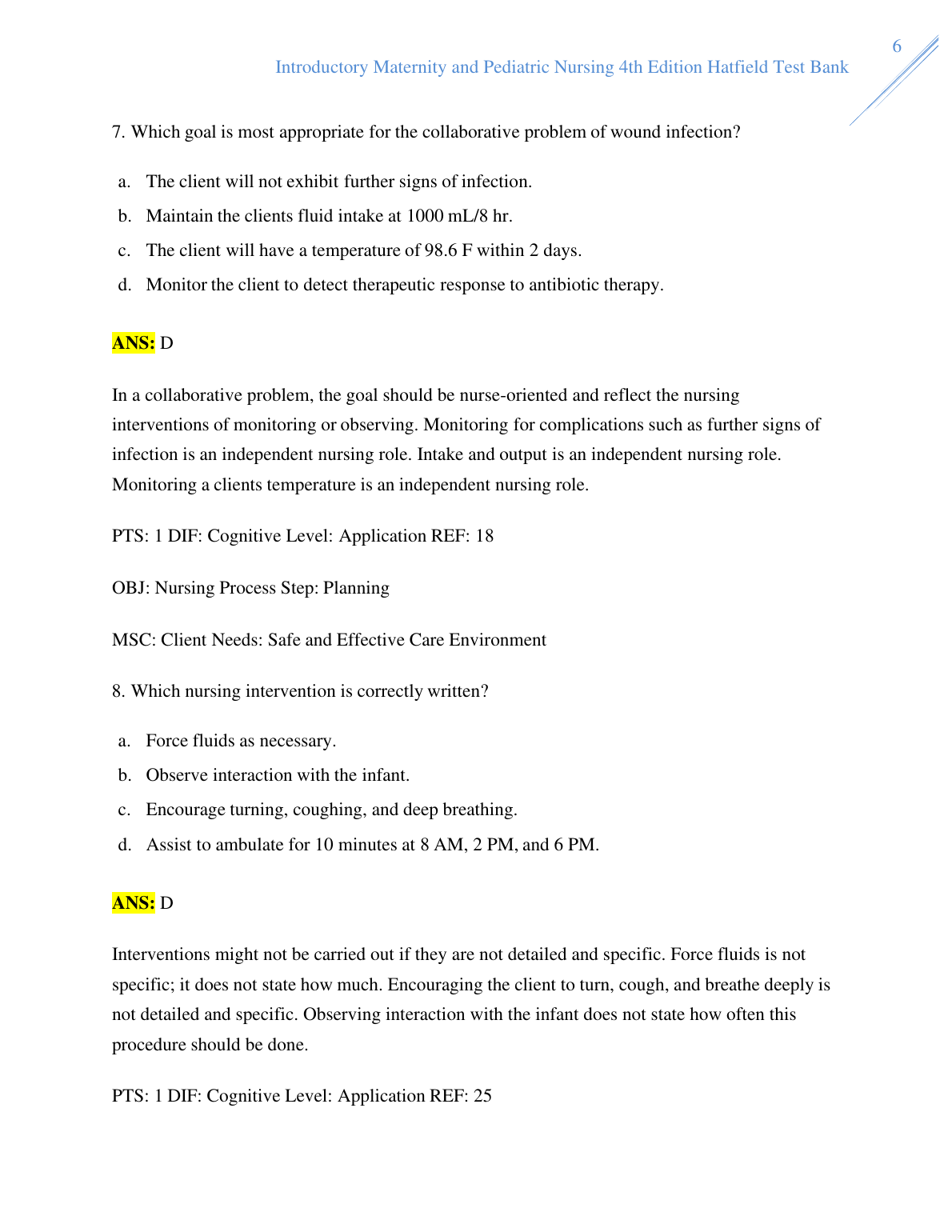 Maternity and Pediatric Nursing Test Bank 2026/27 Hatfield 4e IMG-3