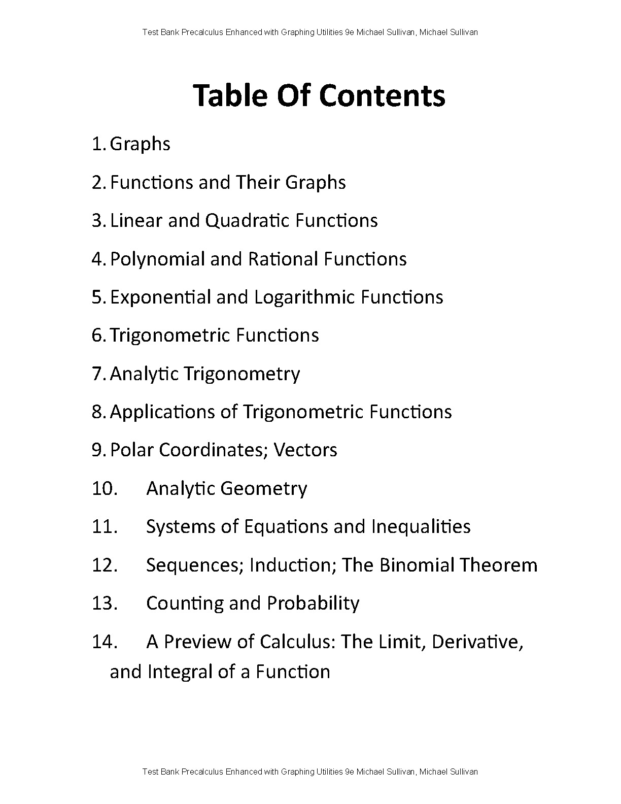 Sullivan Precalculus 9e Test Bank Complete Solutions IMG-3