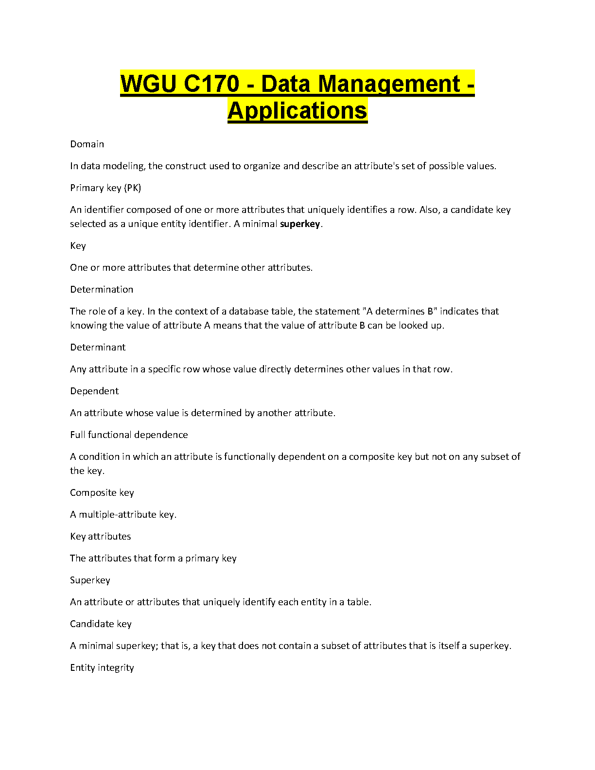 WGU C170 Data Management Study Guide 2025/26 IMG-1