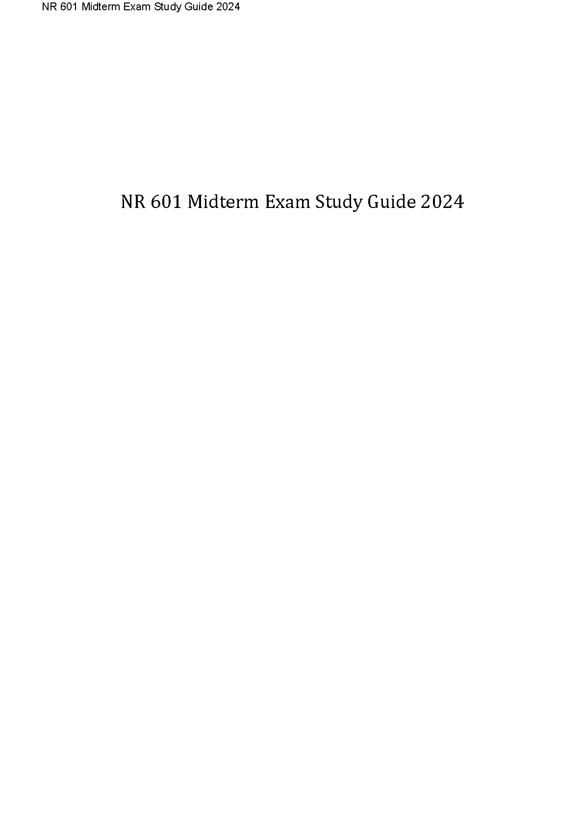 NR 601 Midterm Exam Study Guide 2024 Nursing Review IMG-1