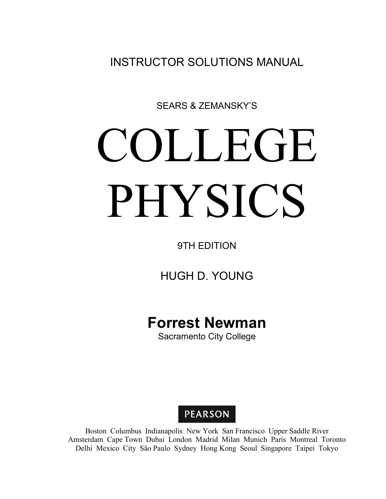 Sears & Zemansky's College Physics, 9th Edition