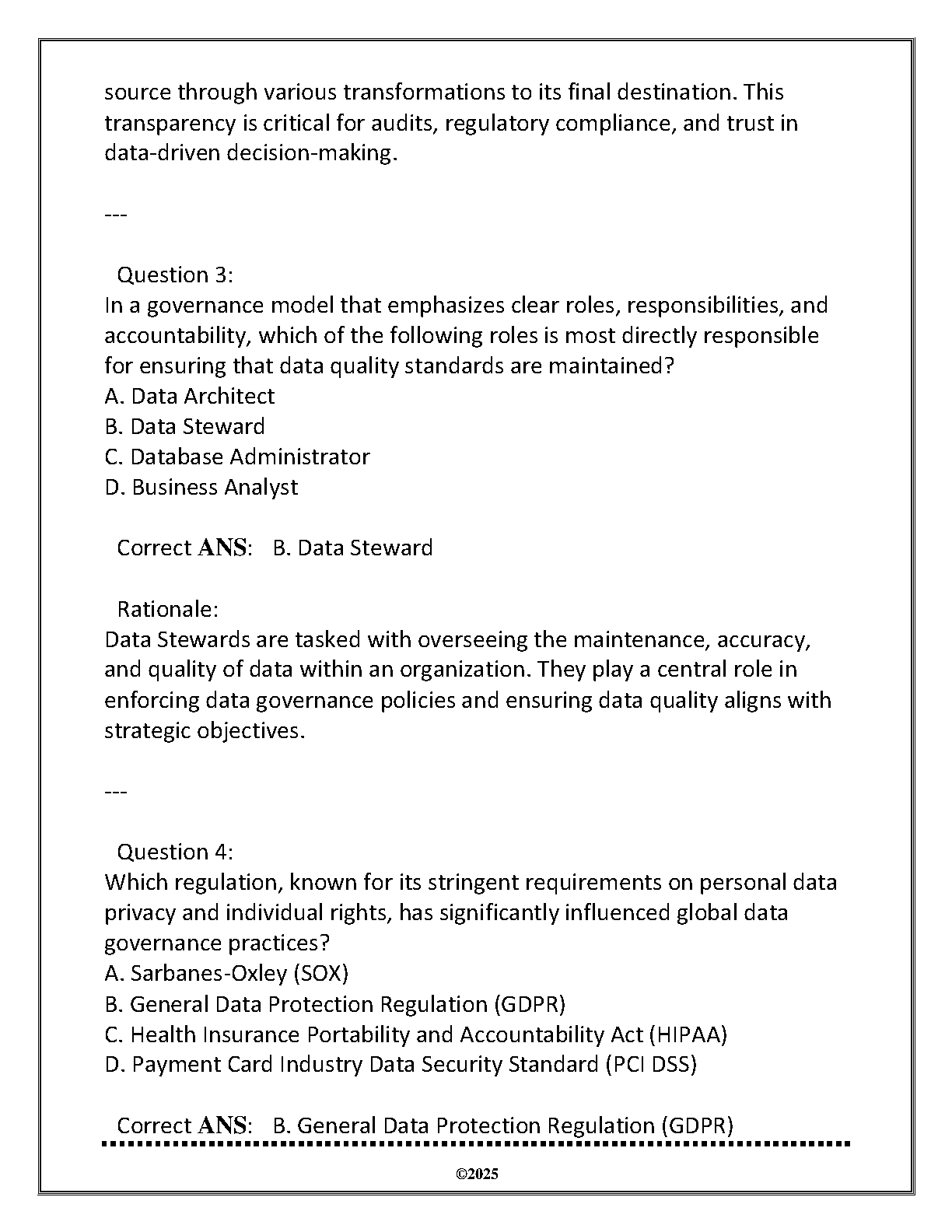 DTMG 3351 Data Governance OAR Review 2025 WGU Answers IMG-3