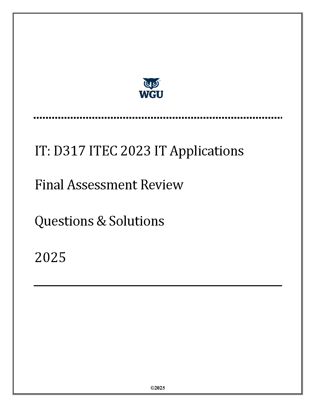 WGU ITEC D317 IT Applications Exam Prep and Review Questions 2025 IMG-1