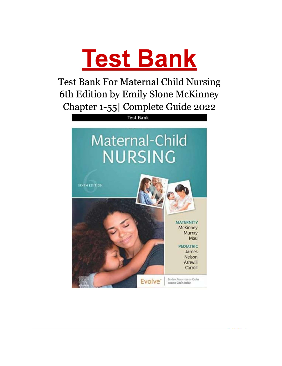 Maternal Child Nursing Test Bank 2027 McKinney 6e