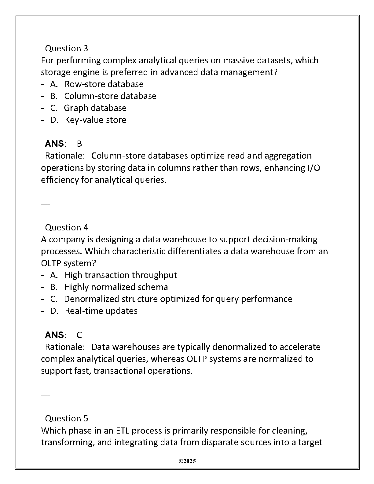 WGU D326 Advanced Data Management Study Guide 2025 Questions and Answers IMG-3