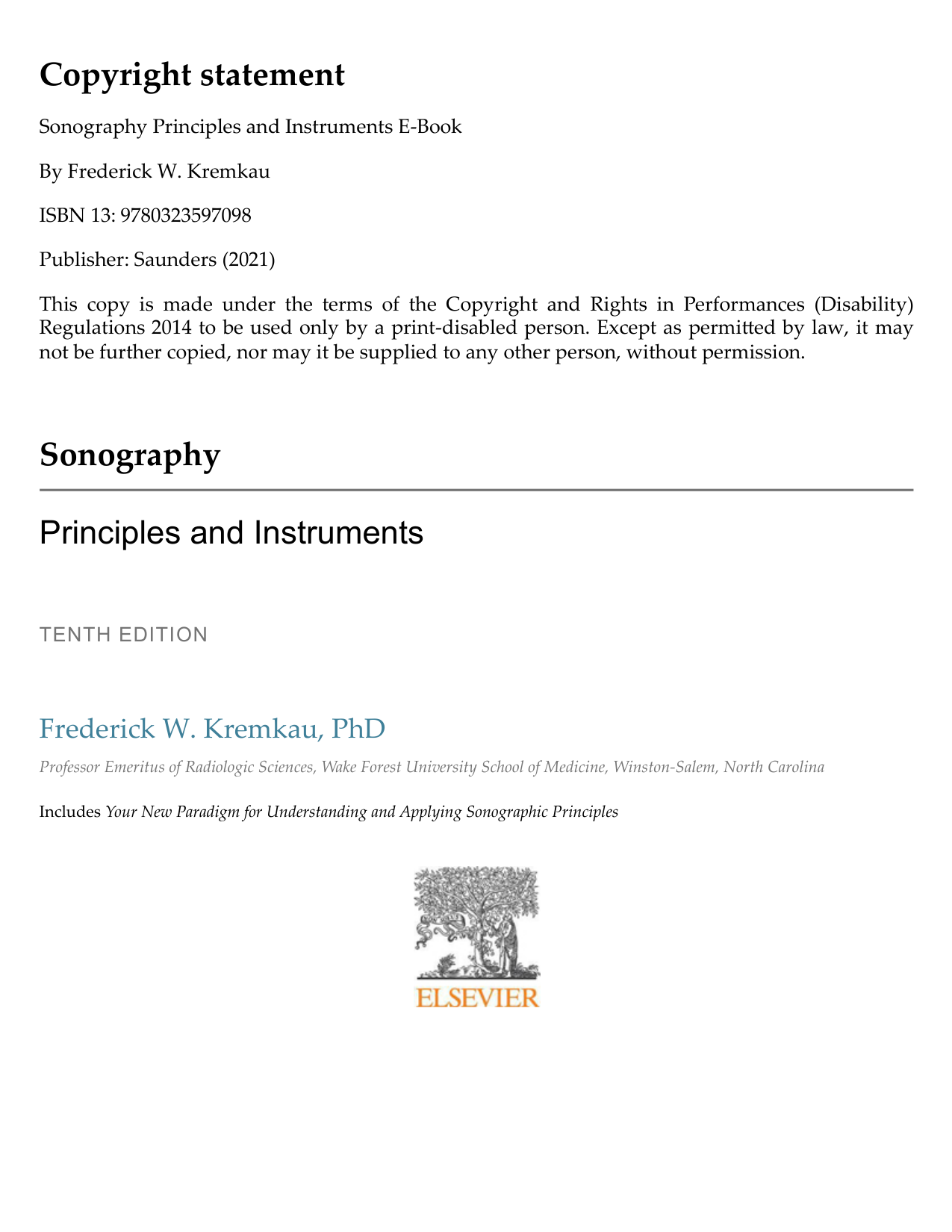 Sonography Principles and Instruments 10th Edition TEST BANK