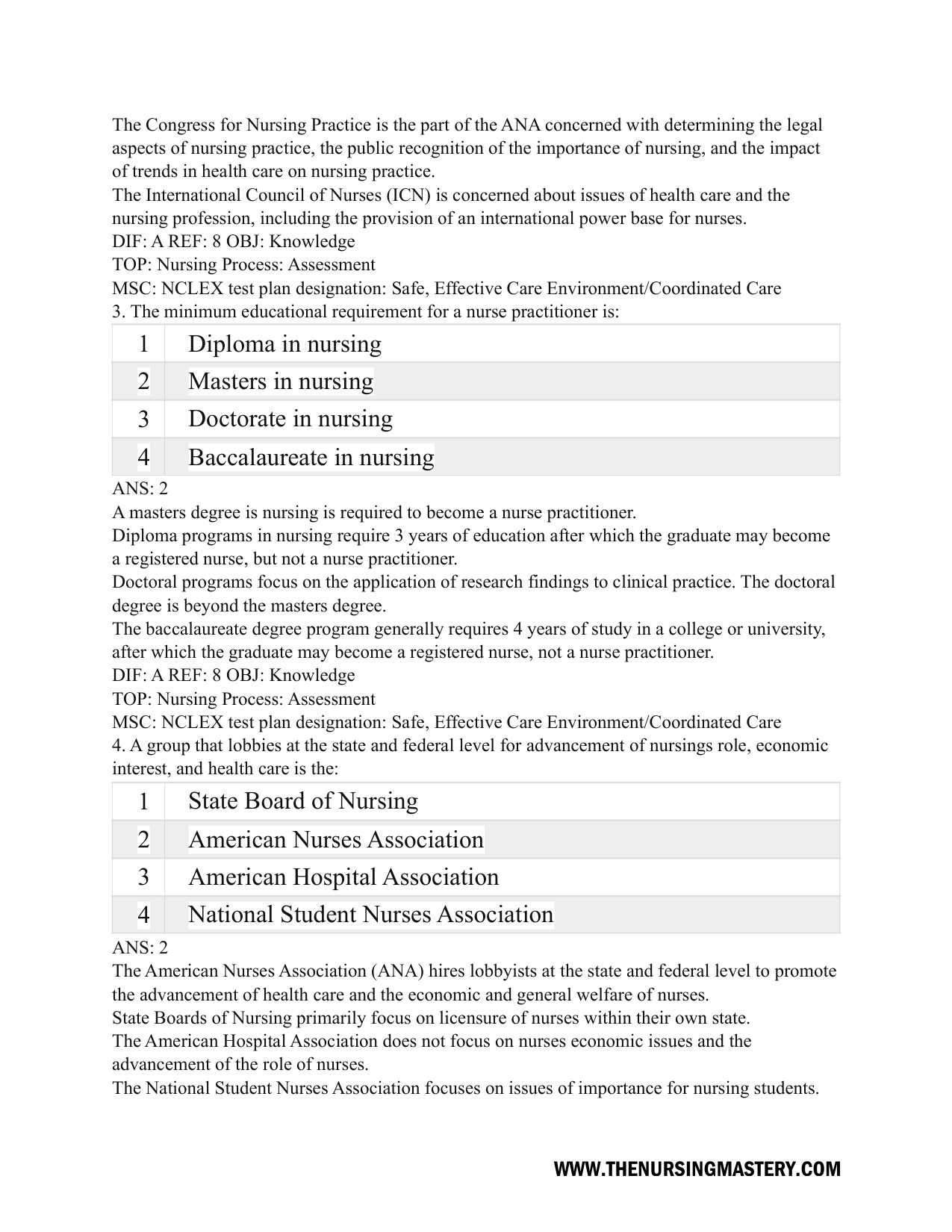 Fundamentals of Nursing 10th Edition TEST BANK