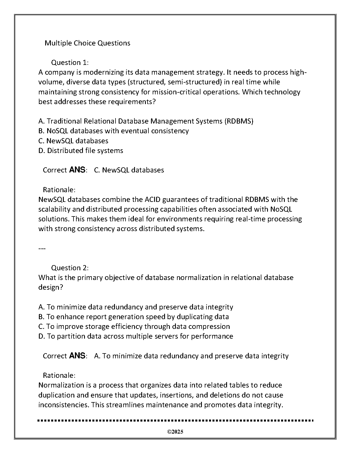 ITEC 2116 Data Mgmt Exam Prep 2025 WGU Review