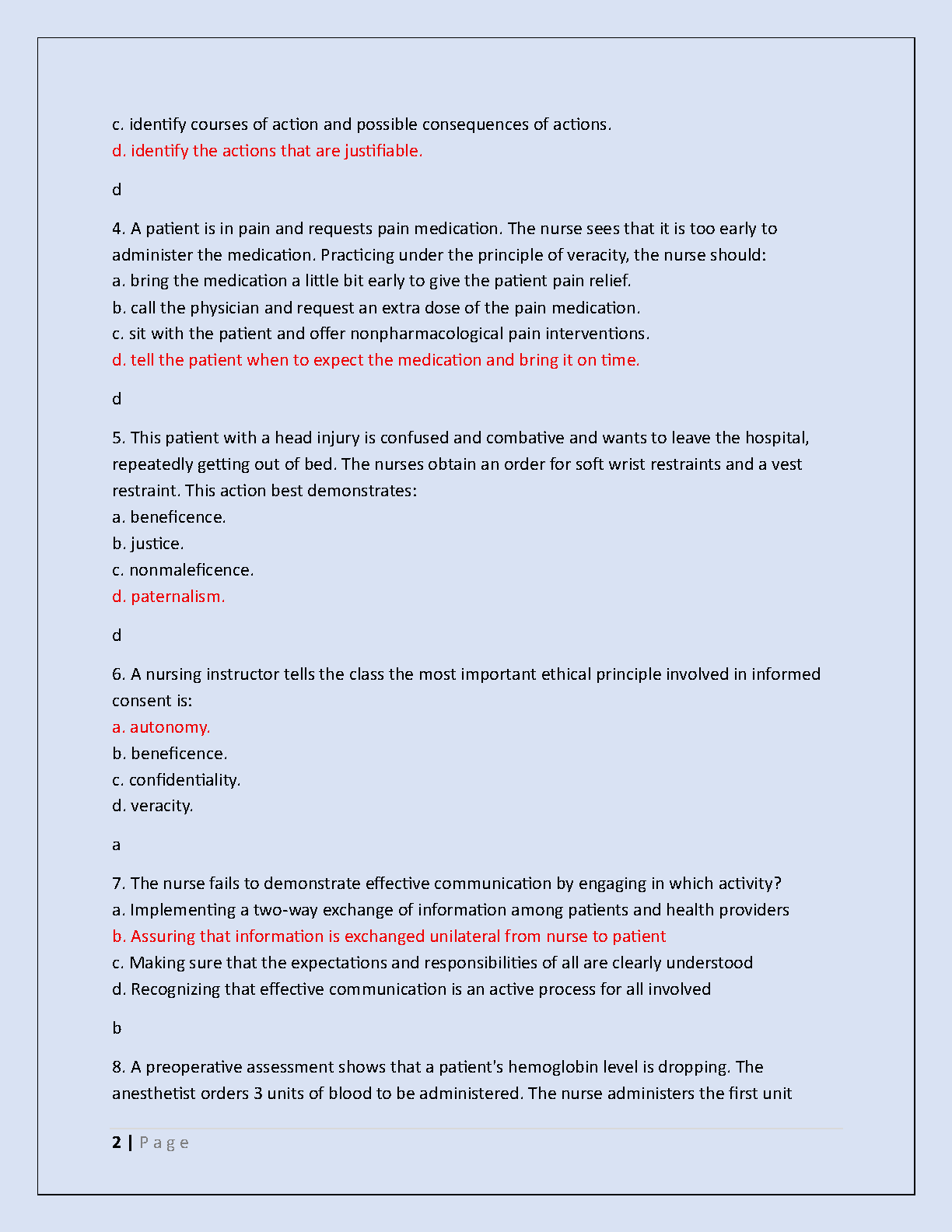 NSG 310 Exam 2 GCU Test Bank 2025/2026 Questions & Answers