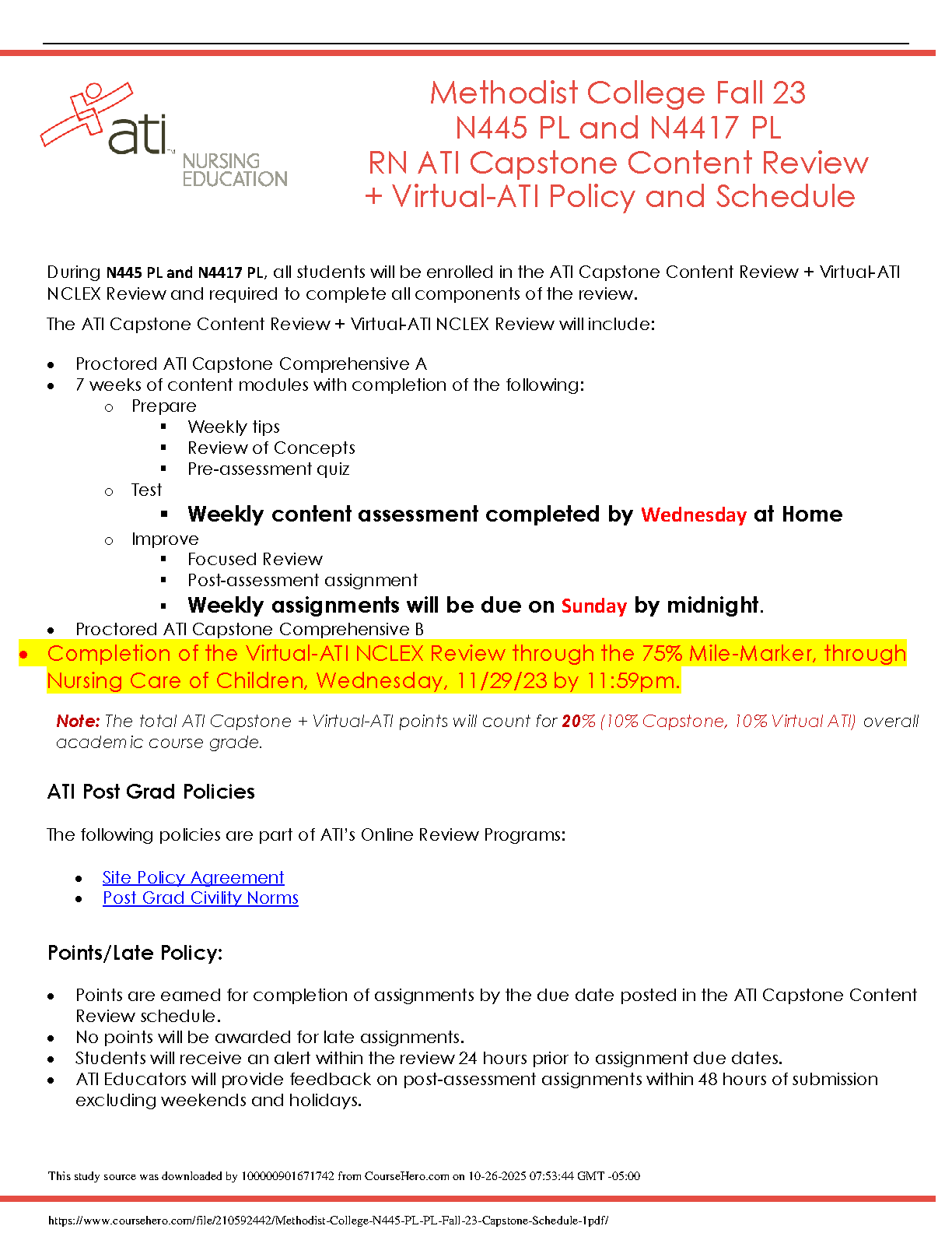 ATI Capstone NCLEX Review Guide N445/N447 2026/2027