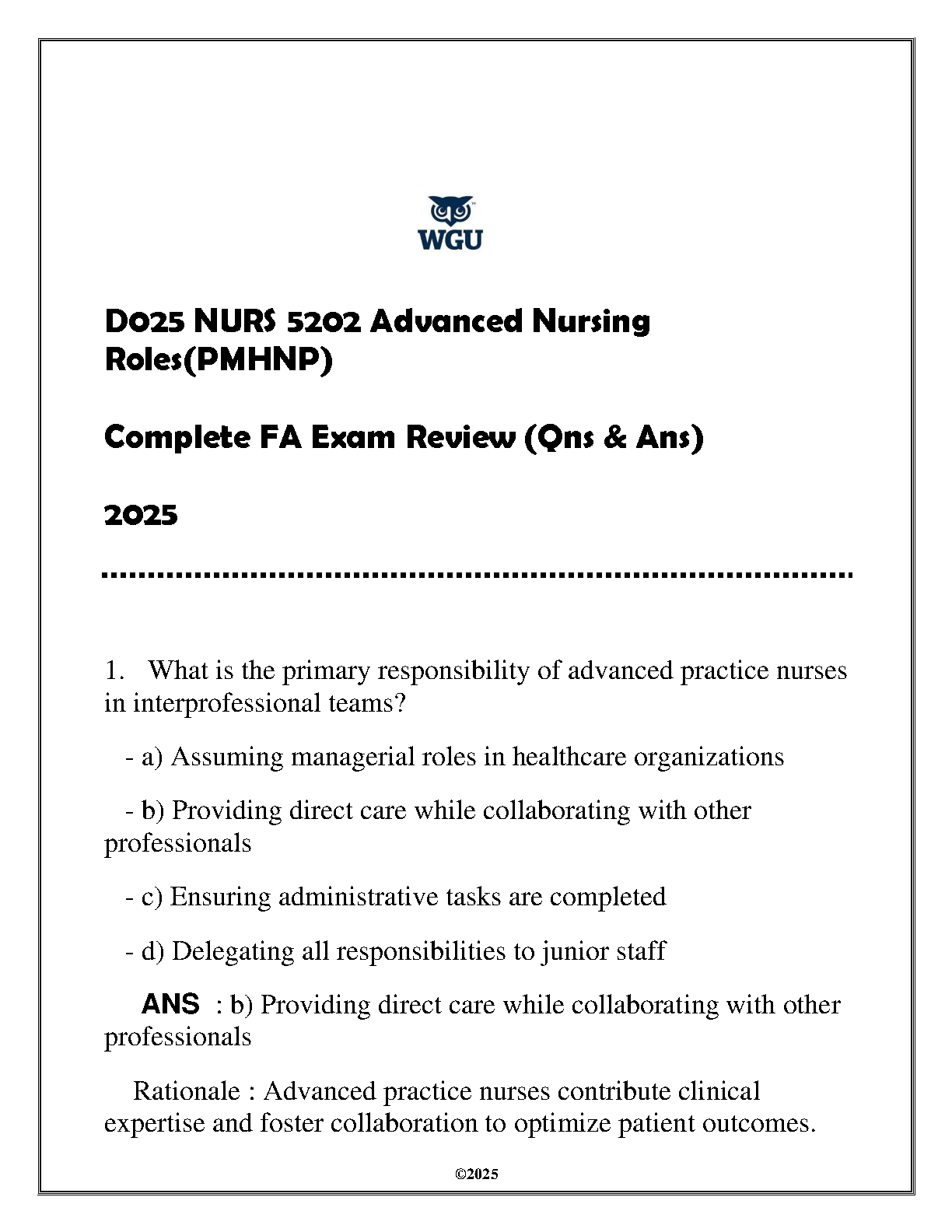 WGU NURS 5202 PMHNP Exam Review Q&A IMG-1