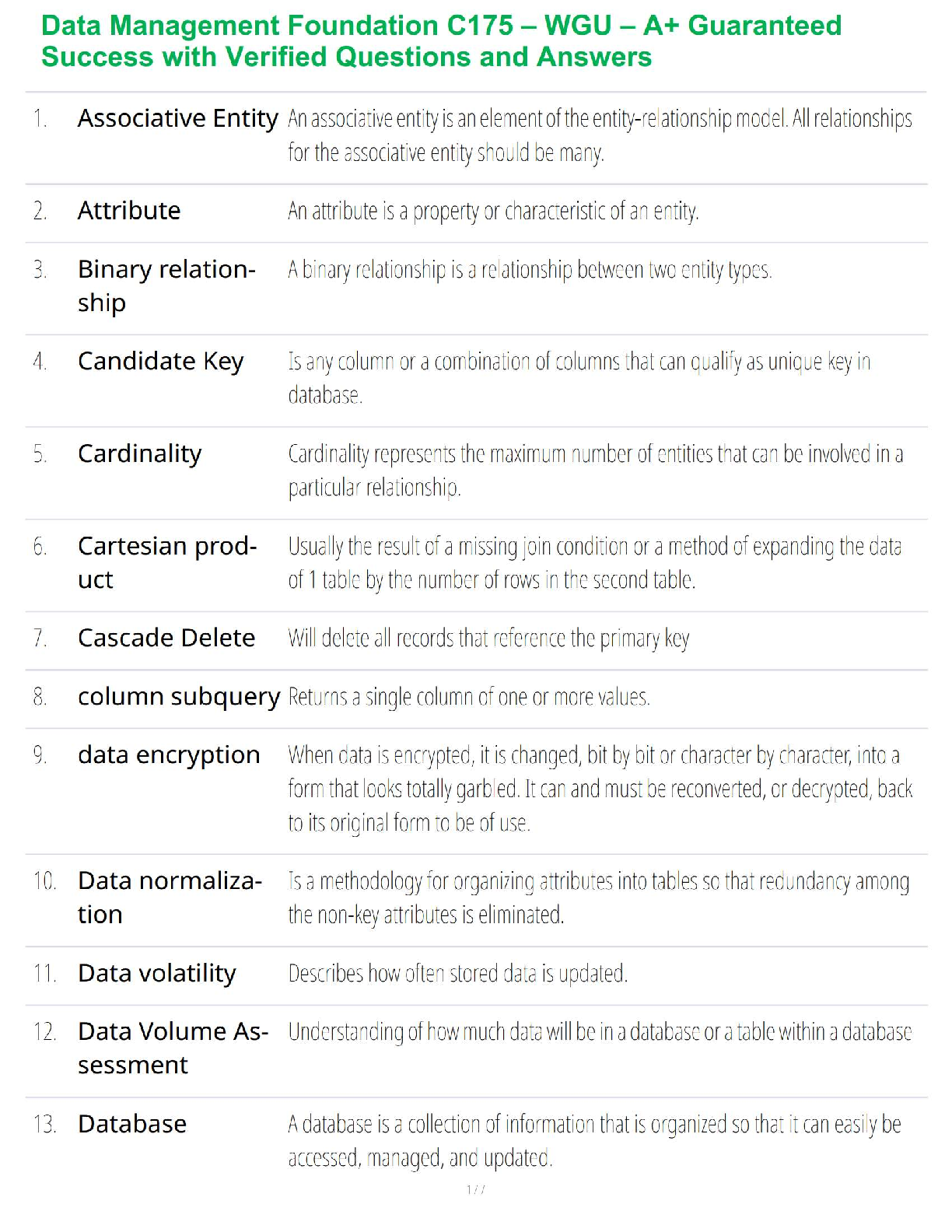 WGU C175 Data Management Foundation Study Guide 2026 IMG-1