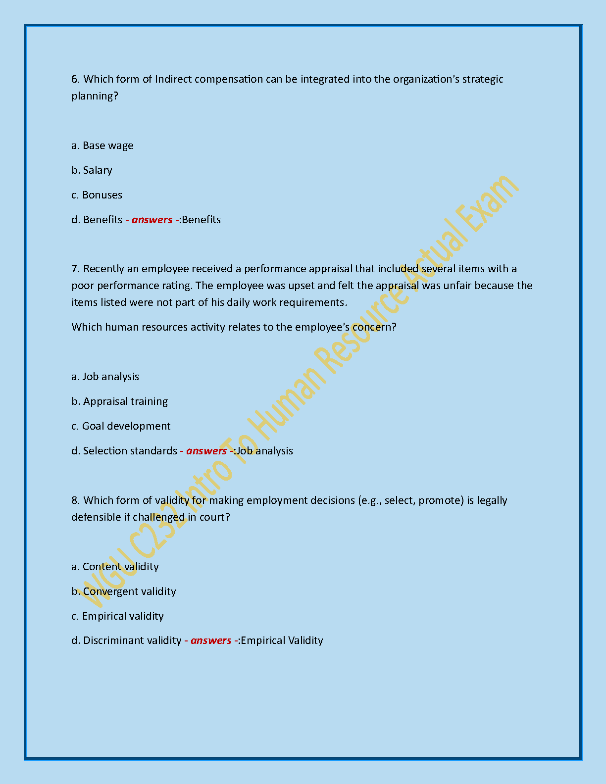 WGU C232 HRM Exam Questions and Answers 2024-2025 IMG-3