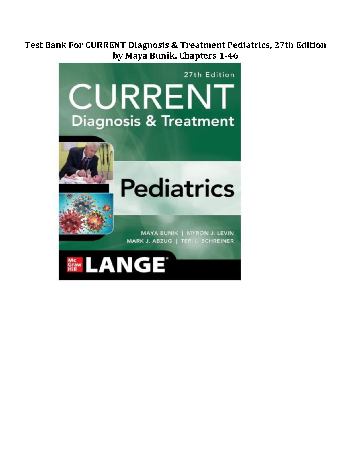 Pediatrics Test Bank 2026/2027 Current Dx Rx 27e IMG-1