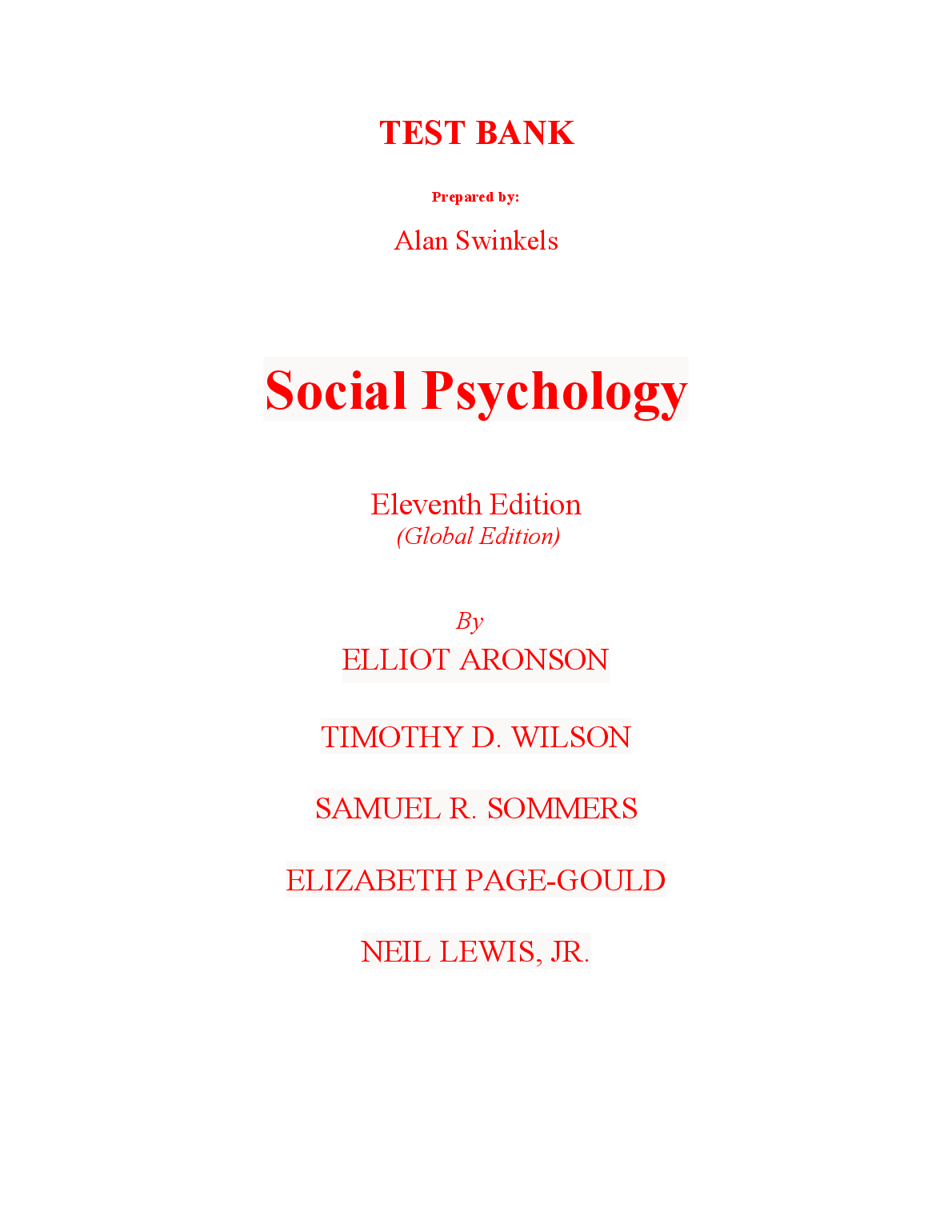 Social Psychology 11th Edition Social Behavior Guide
