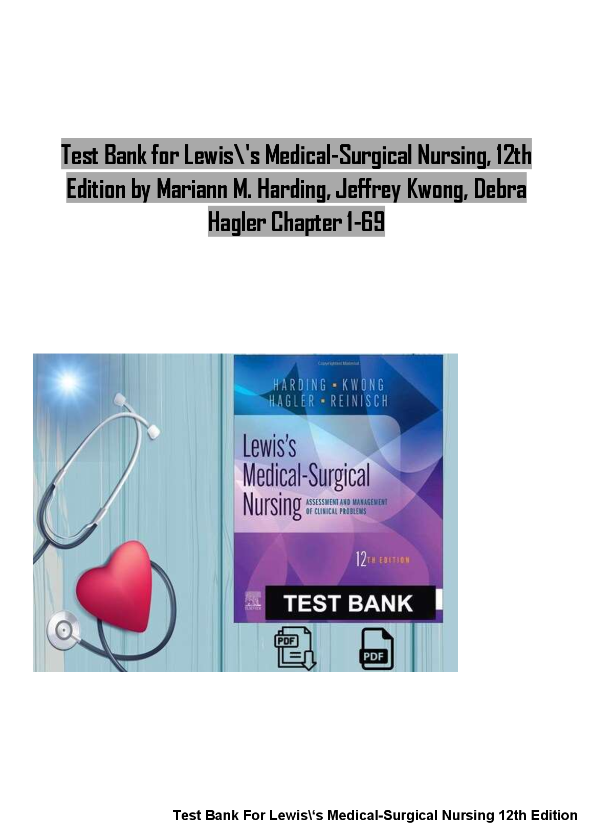 Medical Surgical Nursing Test Bank 12th Ed 2026/27