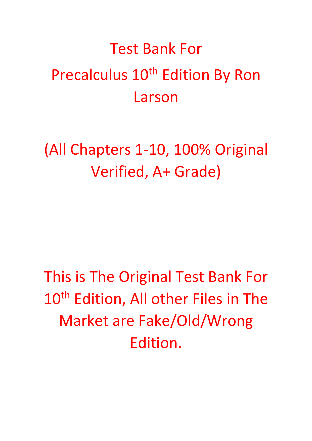 Precalculus, 10th Edition