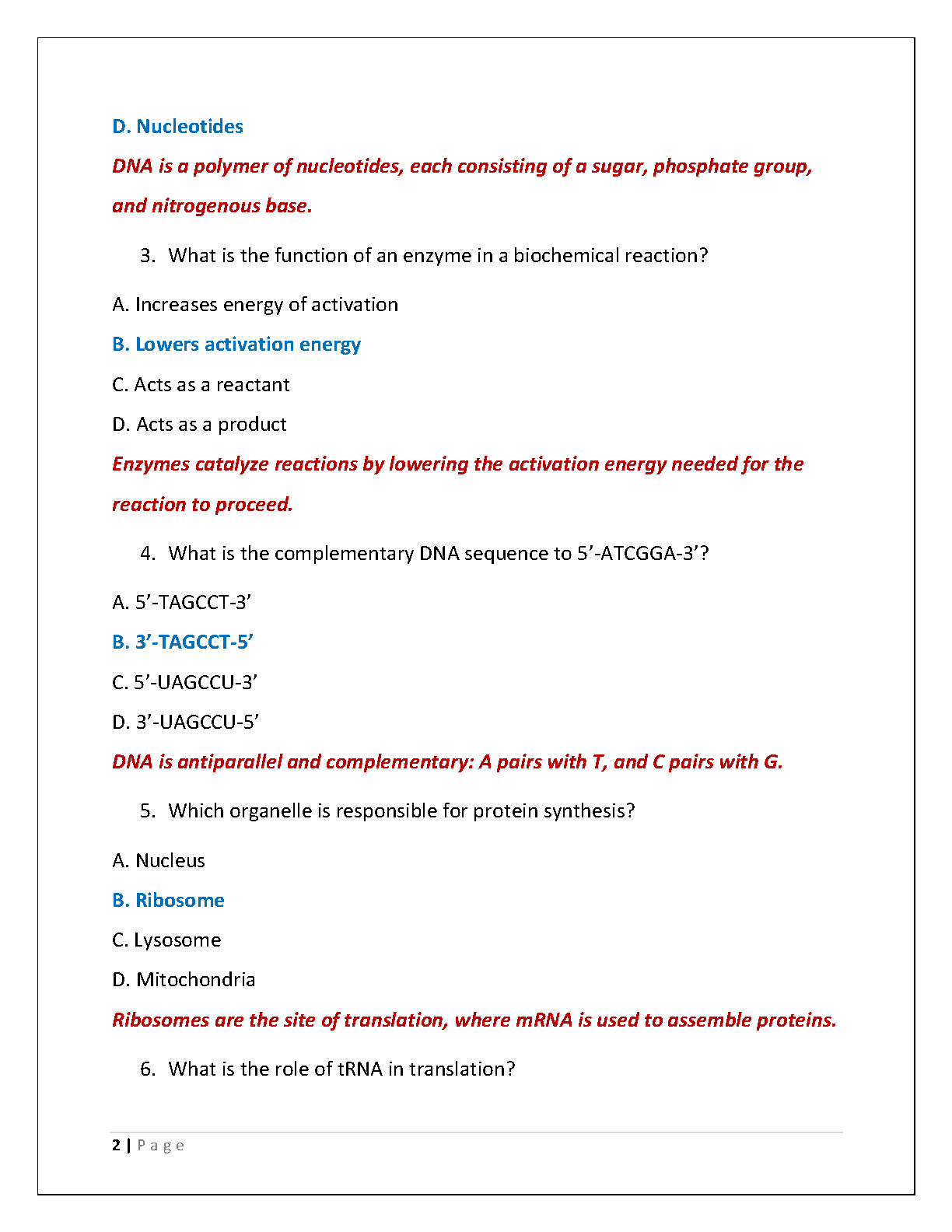WGU C785 Biochemistry Final Exam Test Bank 2025