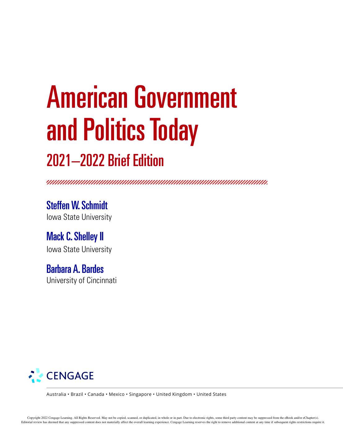 American Government and Politics Today, 11th Edition