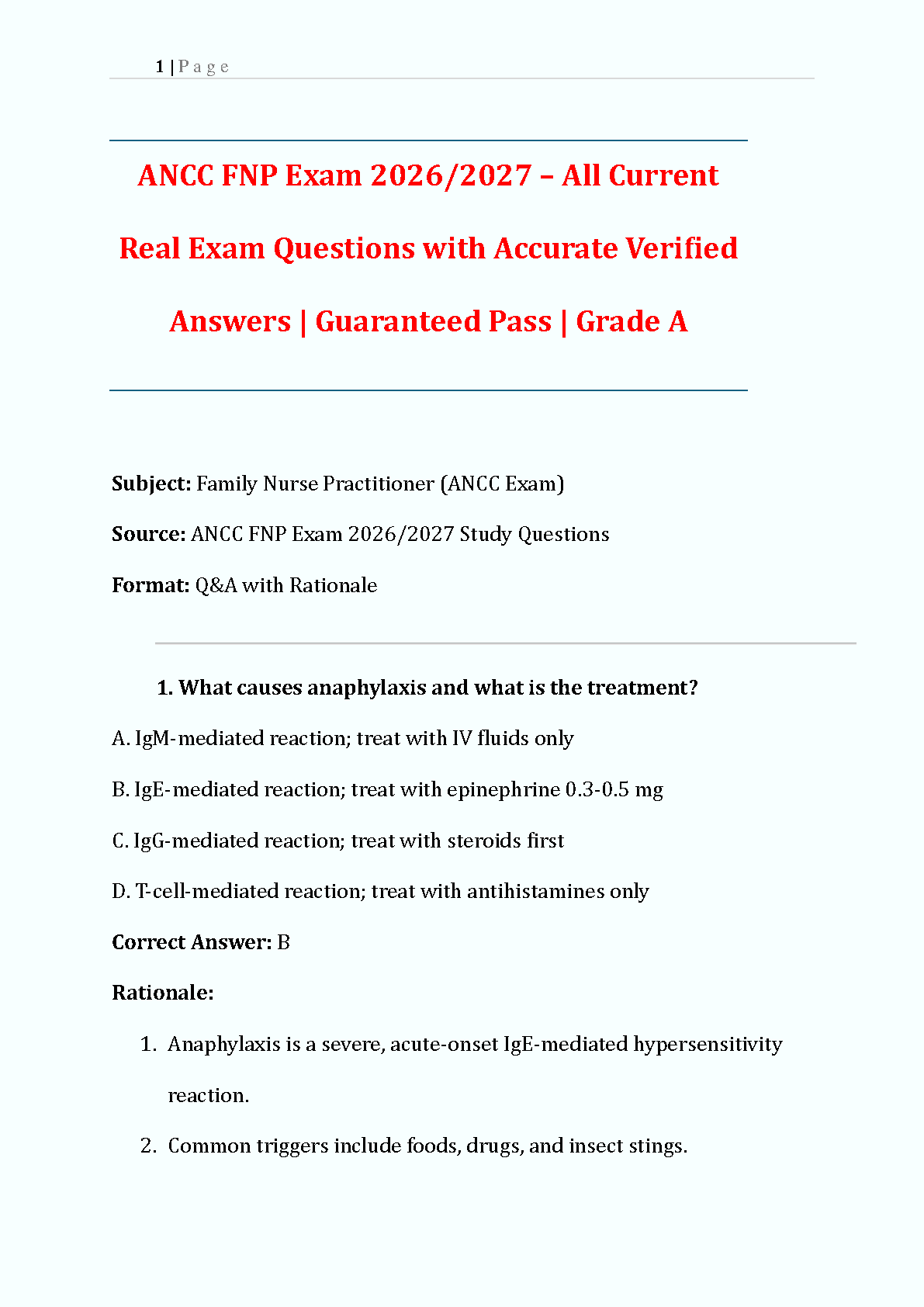 ANCC FNP Exam Test Bank 2026/27: Pass First Try Guide IMG-1