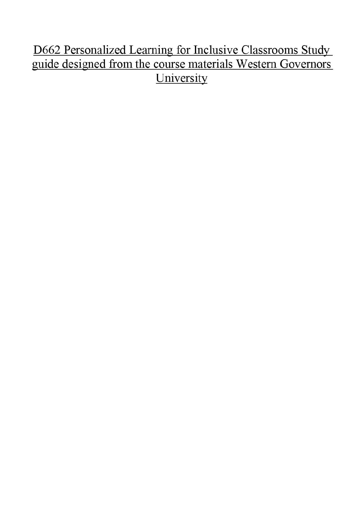 WGU D662 Personalized Learning Study Guide 2024/2025 IMG-1
