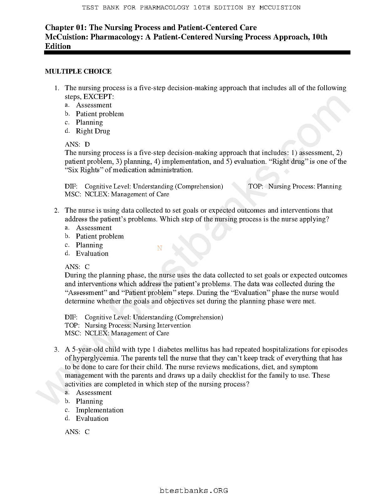 Pharmacology Test Bank 10e 2026/27 | Nursing Exam Prep IMG-1