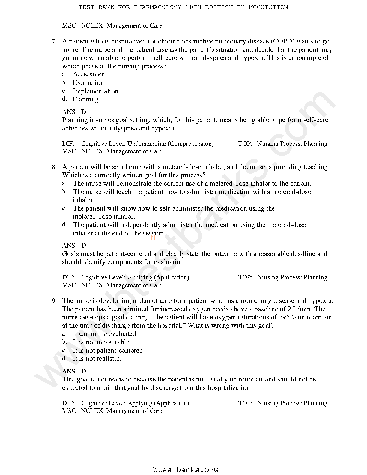 Pharmacology Test Bank 10e 2026/27 | Nursing Exam Prep IMG-3