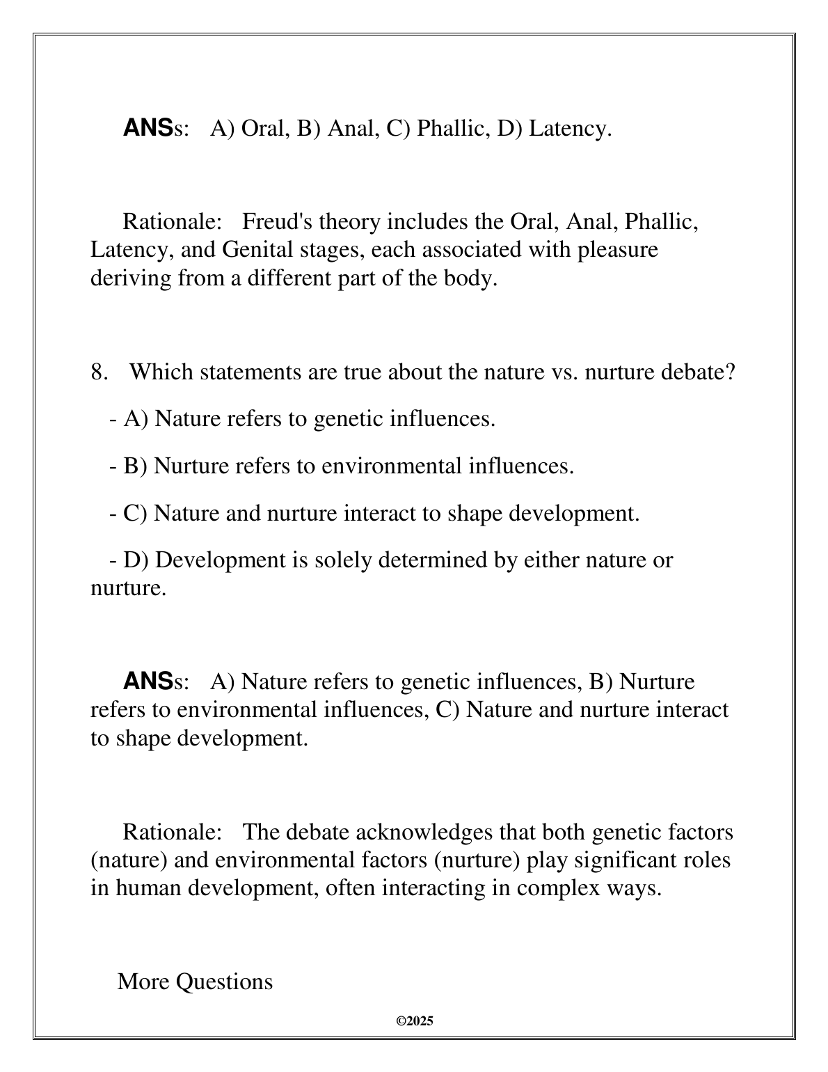 PSYC 1020 Human Growth Dev FA Test Bank WGU