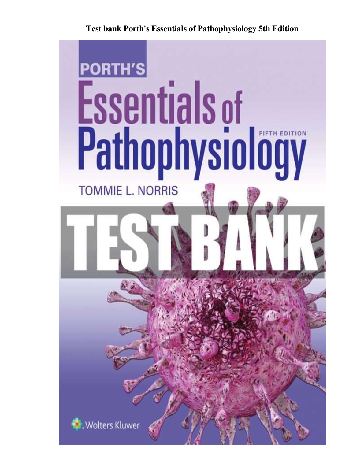 Pathophysiology Test Bank 2026/27 | Porth Essentials 5e