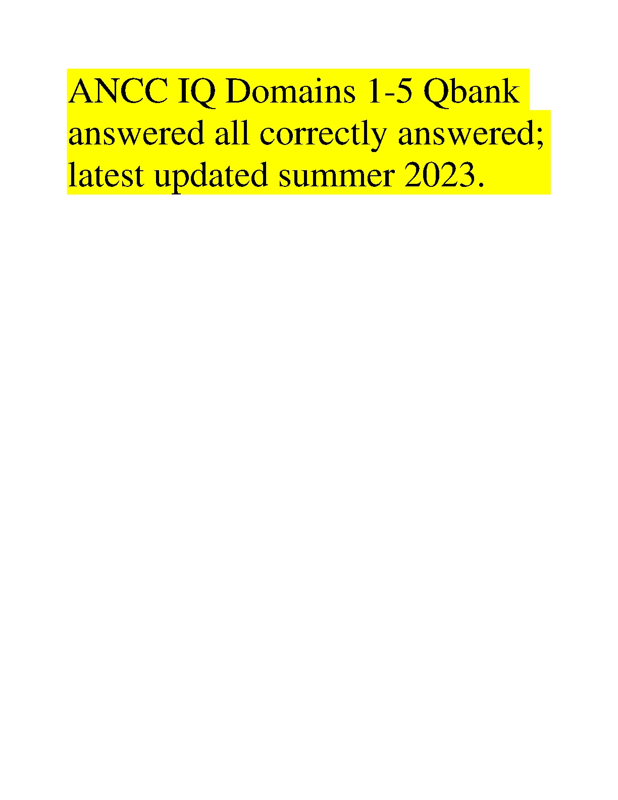 ANCC IQ Domain Questions 2026/27 PMHNP Exam Prep Guide