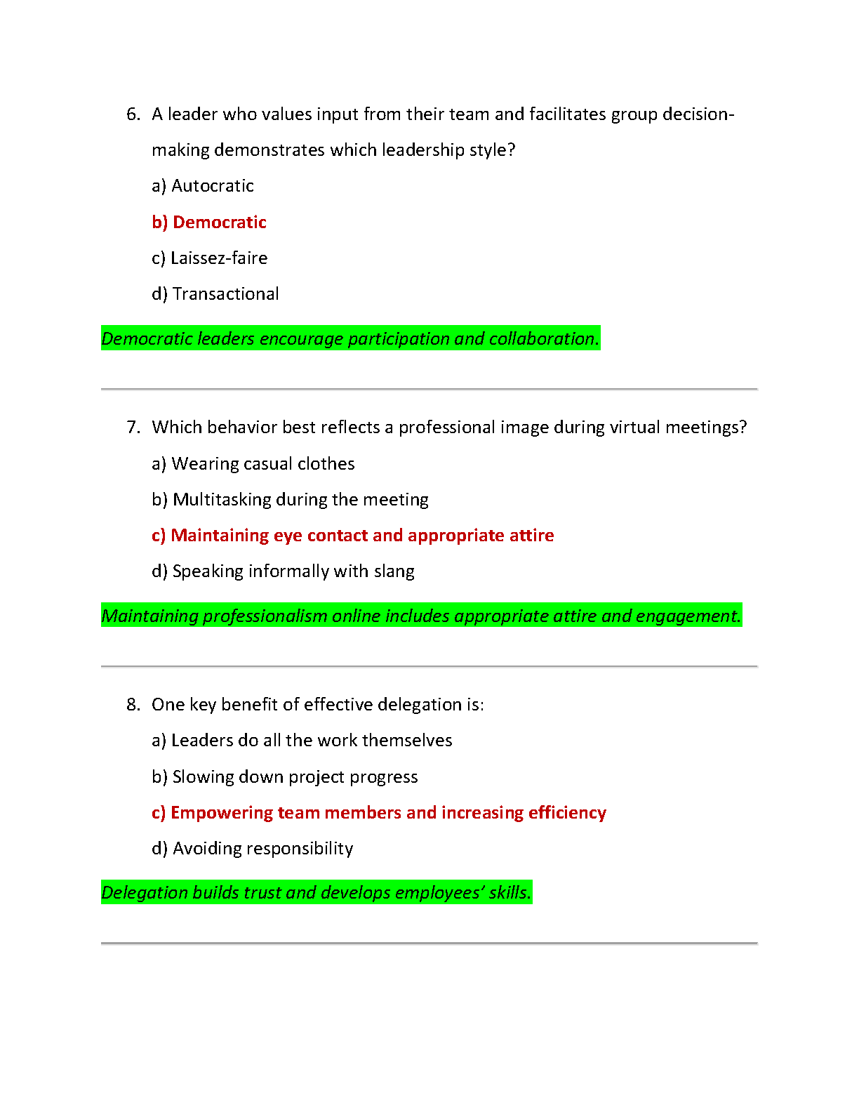 WGU C493 Leadership & Professional Image Practice Exam 2025 IMG-3