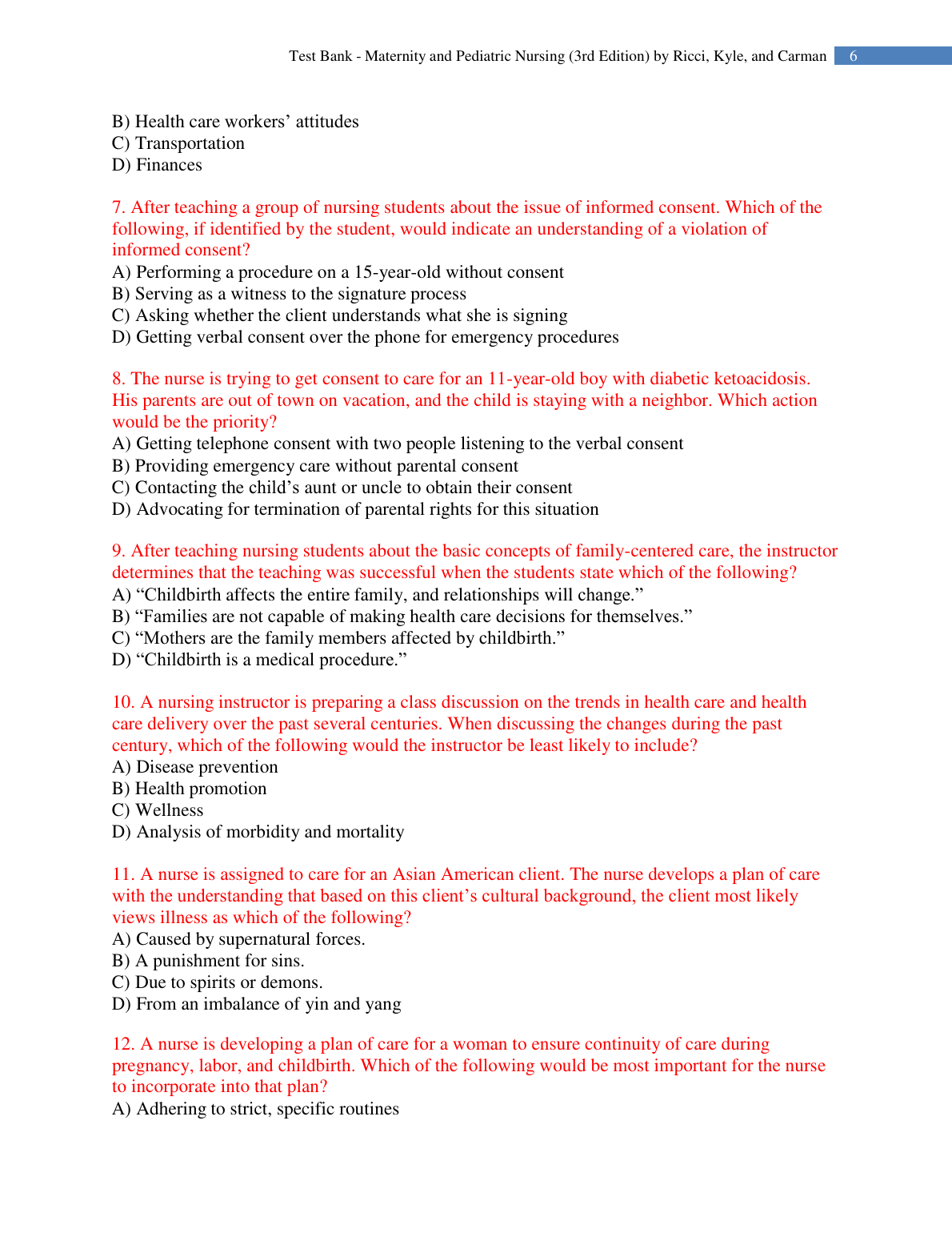 Maternity & Pediatric Nursing Test Bank 2026/27 IMG-3