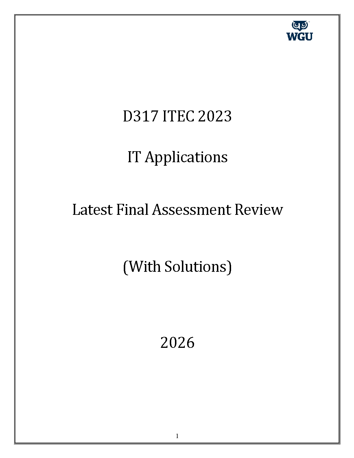 WGU D317 IT Applications Final Exam Prep 2025/26 IMG-1
