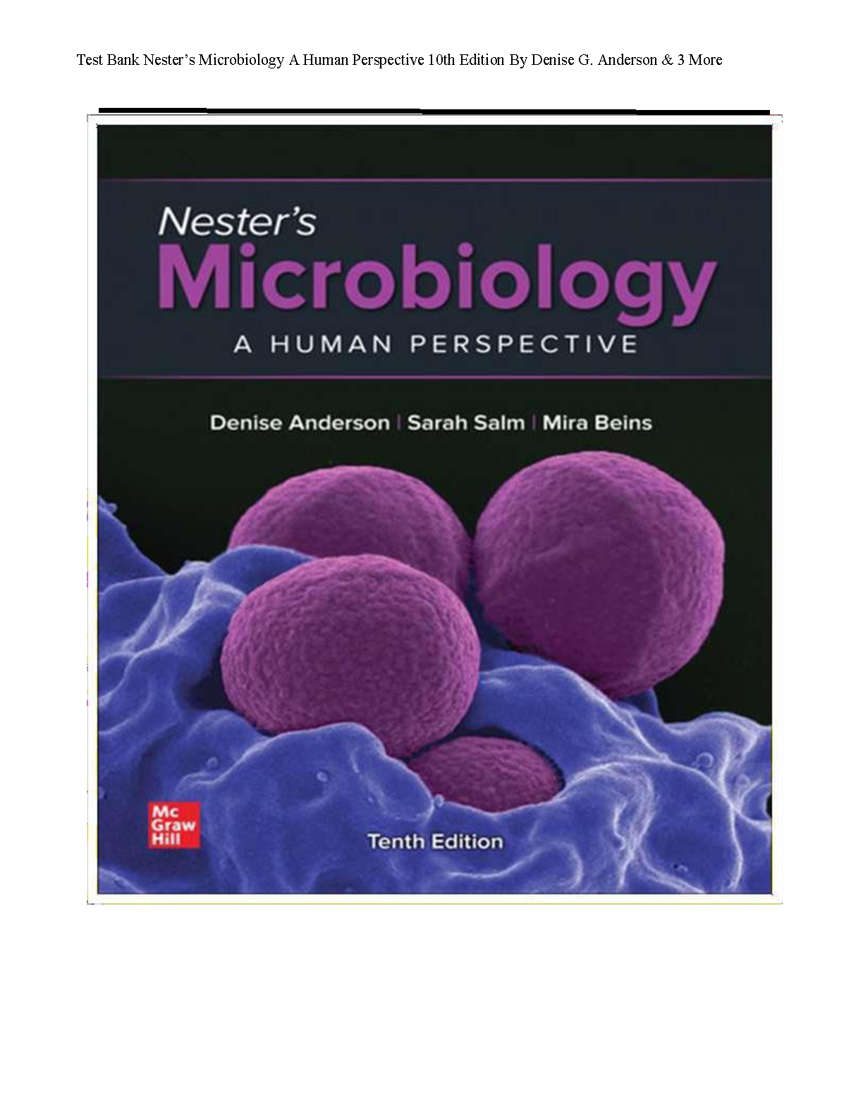 Nester's Microbiology Test Bank 10th Ed Solutions