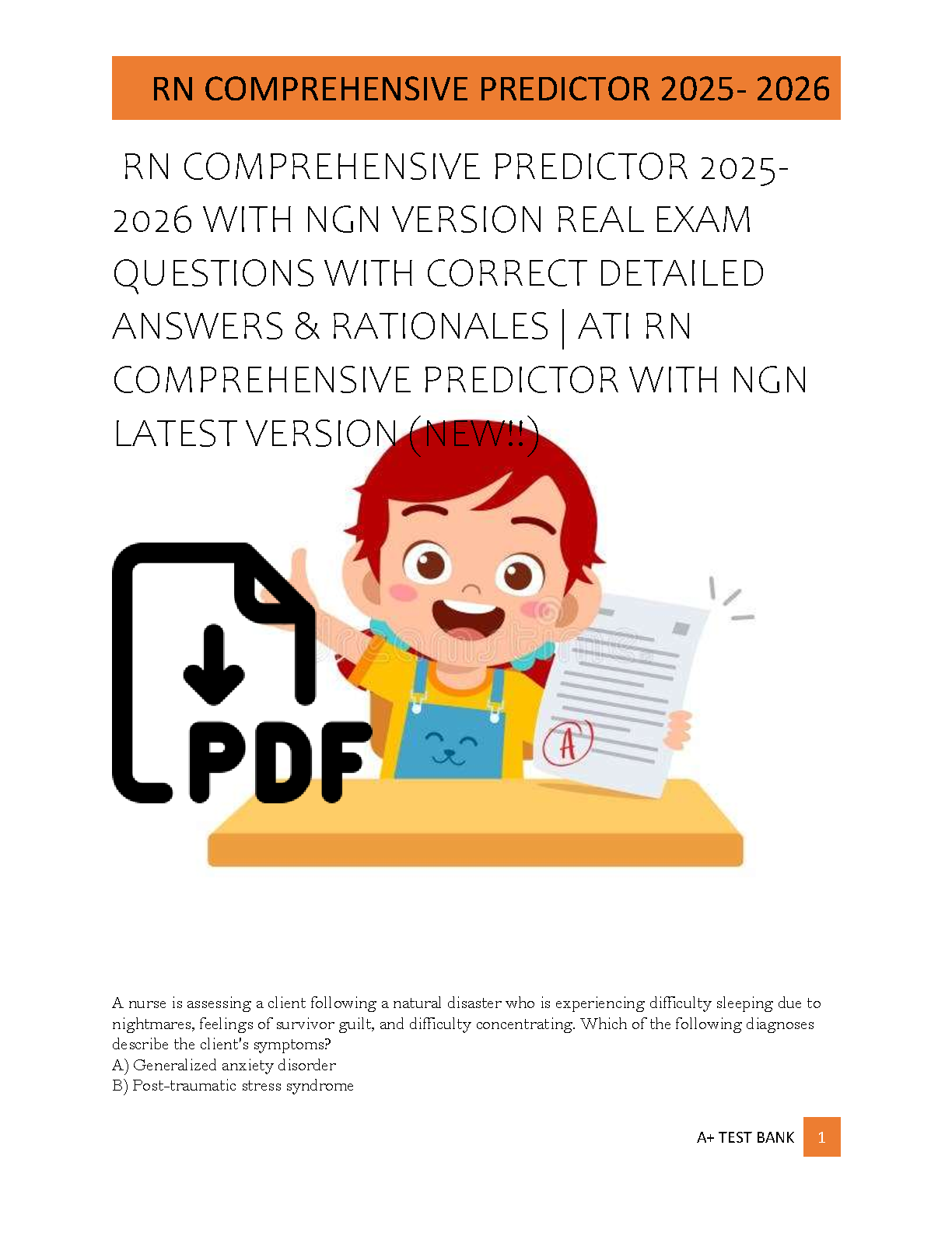 ATI RN Predictor 2026 NGN Test Bank with Answers