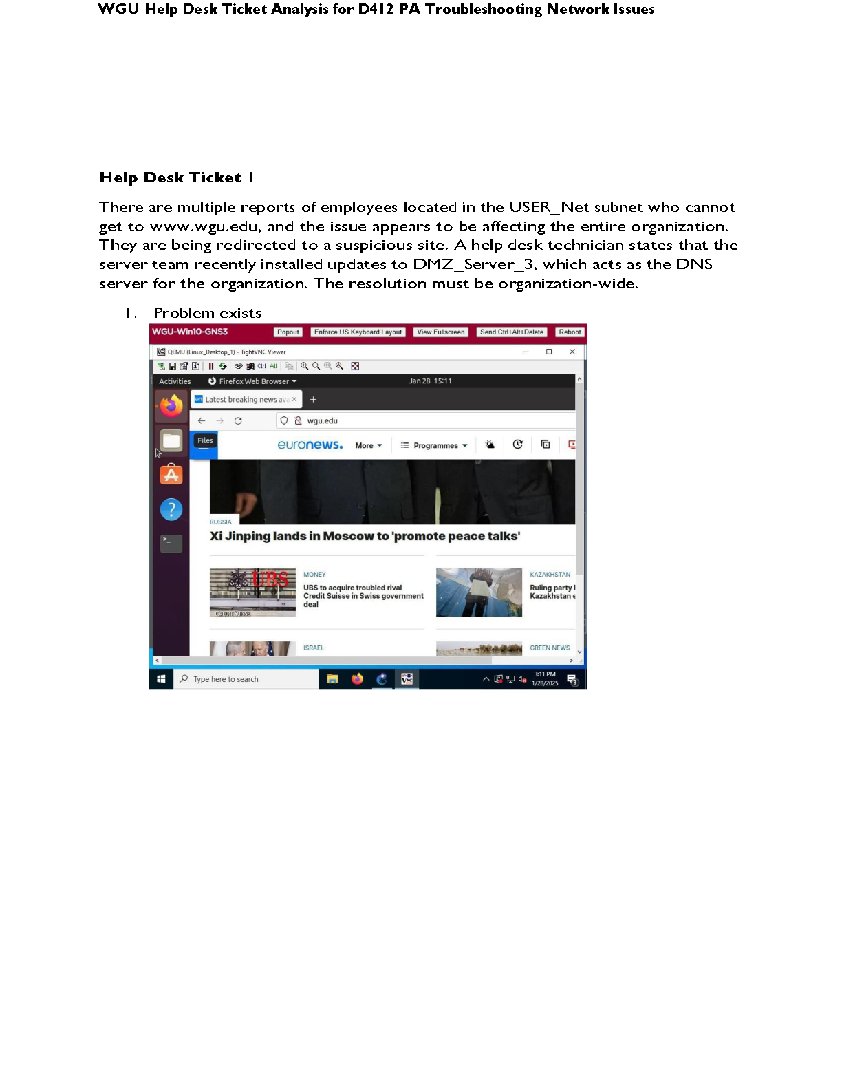 WGU C214 Help Desk Ticket I Solution | DNS & NSLOOKUP Analysis IMG-1