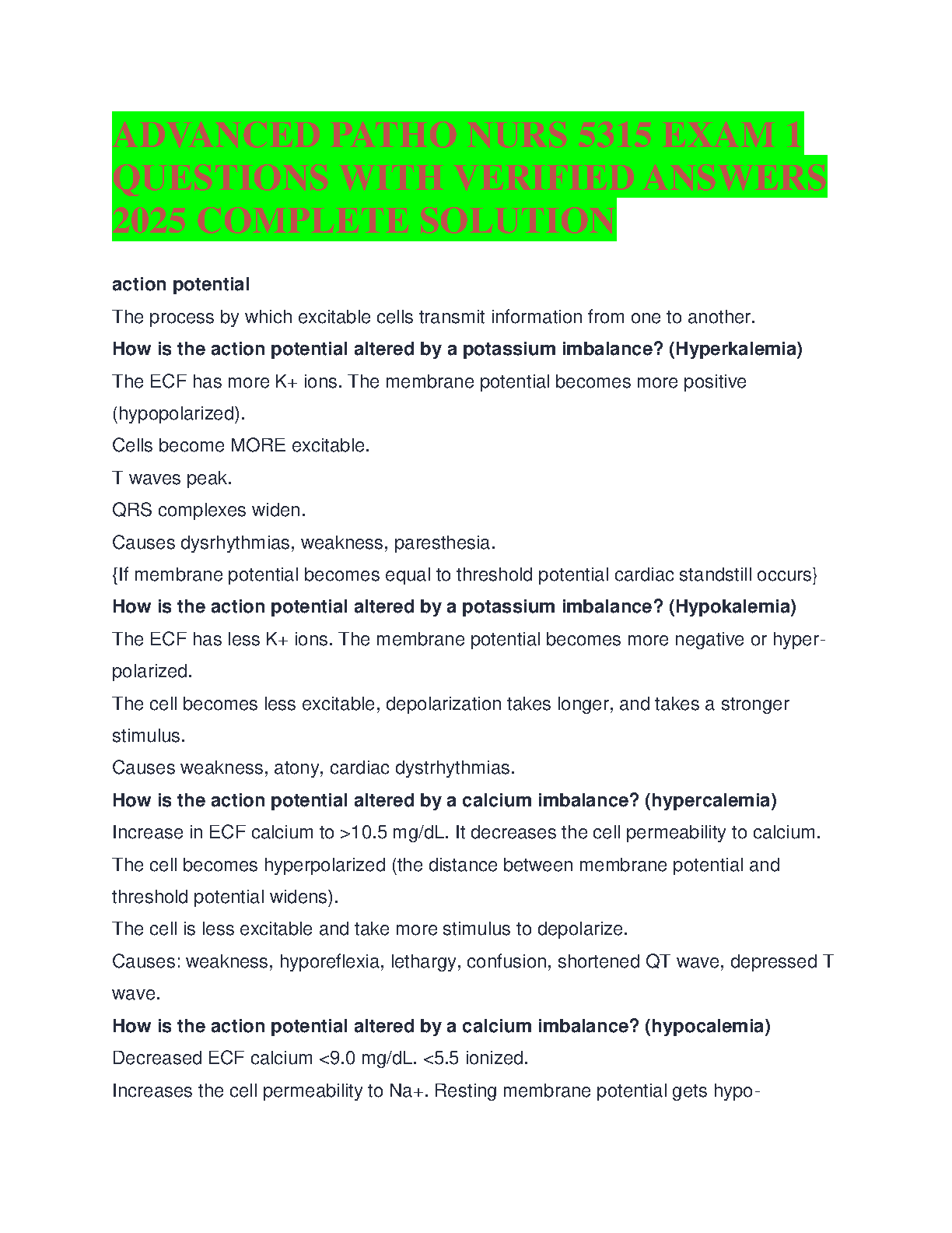 Advanced Pathophysiology NURS 5315 Exam 1 Test Bank 2026/27 IMG-1